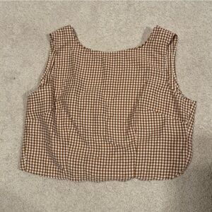 Shein Frenchy Gingham Backless Tie Back Top